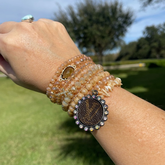 Hand Crafted Jewelry - NWT! Boutique Handcrafted Upcycled Stackable Cross BLiNg Bracelet! 🤩